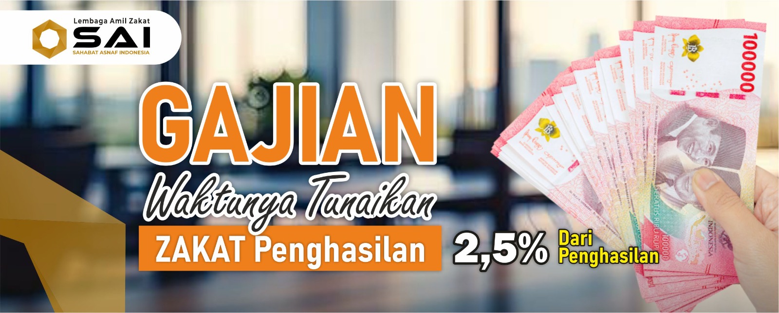 Sisihkan uang rezeki anda untuk beramal